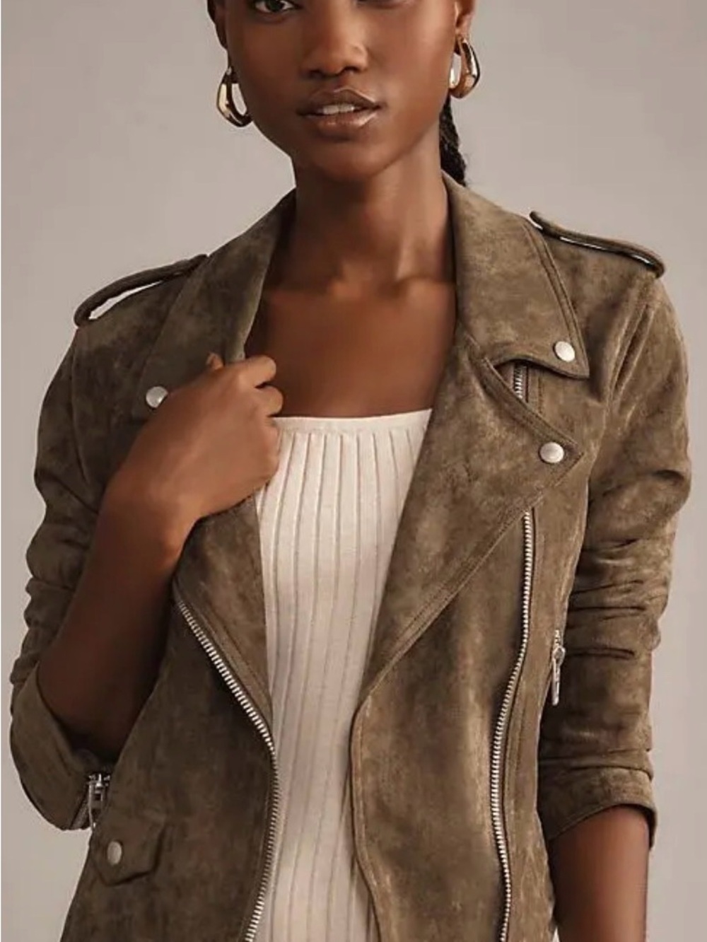 Blank NYC Moss Green Suede Jacket